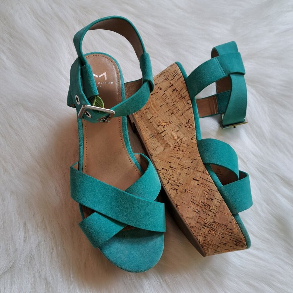 Marc Fisher Suede Wedge Sandals Size 8.5 - Picture 3 of 12